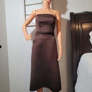 B2 Elegant Brown Strapless Dress Size 4